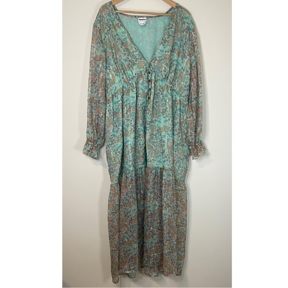 ARULA Tops - Arula Boho Floral Maxi Kimono NWOT 2X